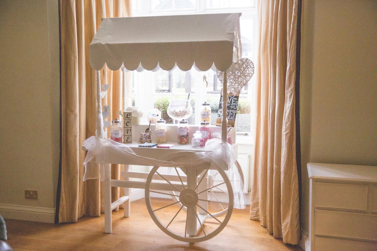 Sweetie cart at a wedding