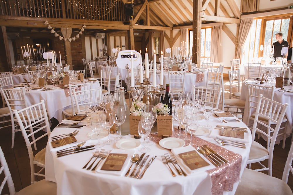 Rose gold wedding decor