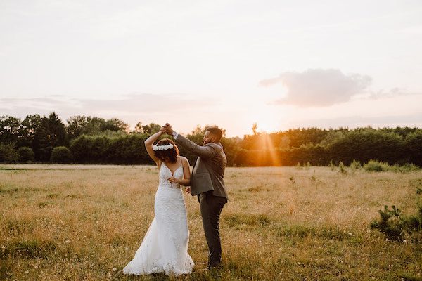 Bride and Groom sunset shot