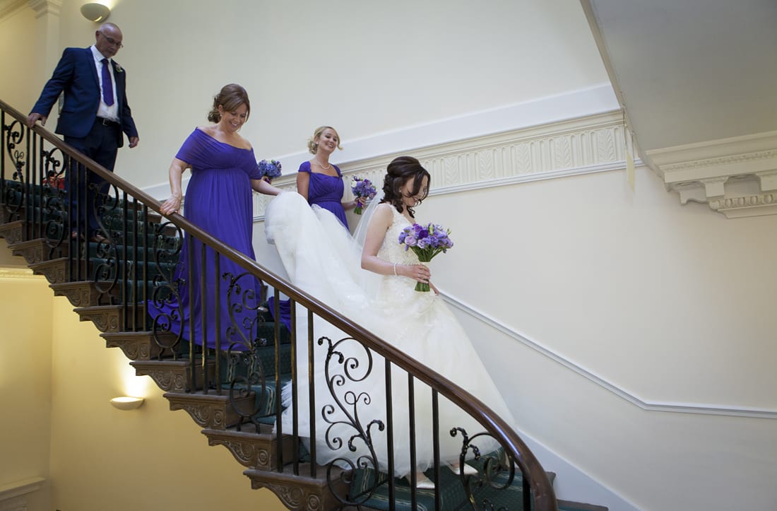 Bridal Staircase Before Ceremony at Botleys Mansion