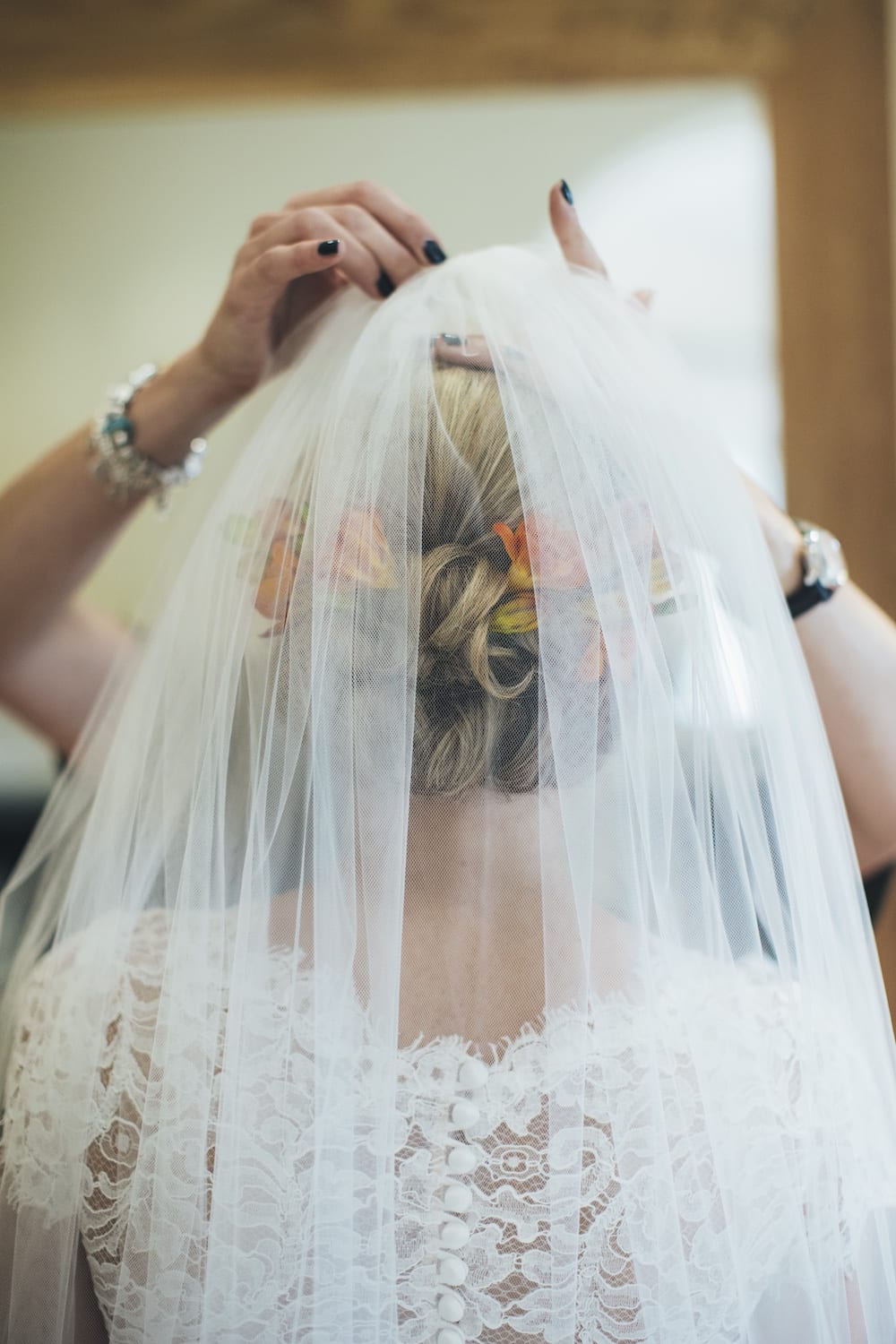 bridal veil bun updo