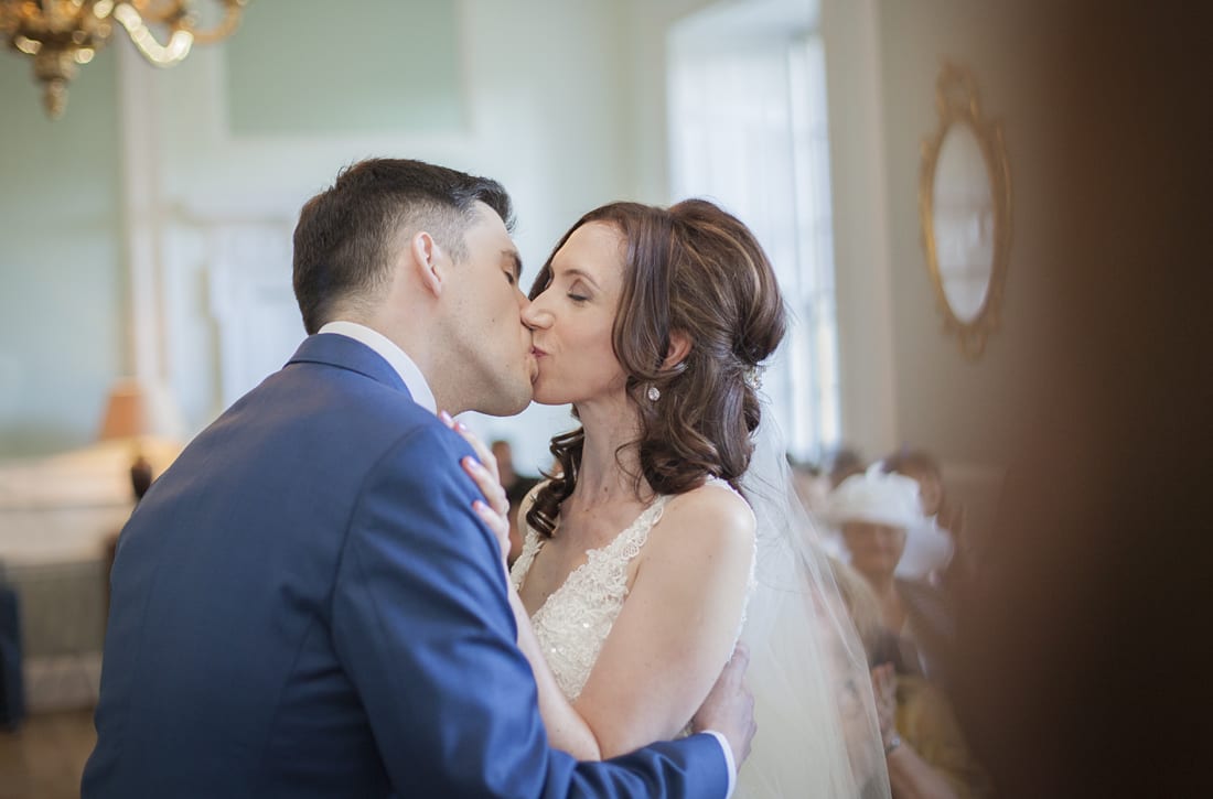 the first kiss Botleys Mansion Wedding Ceremony