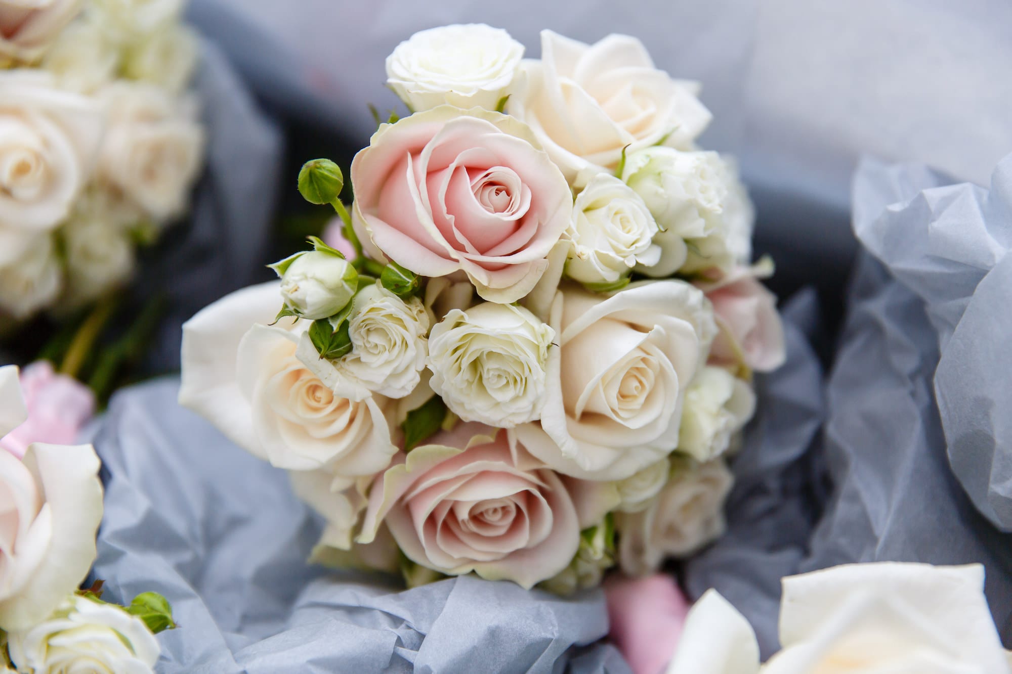 Bridal Bouquet blush pink cream roses