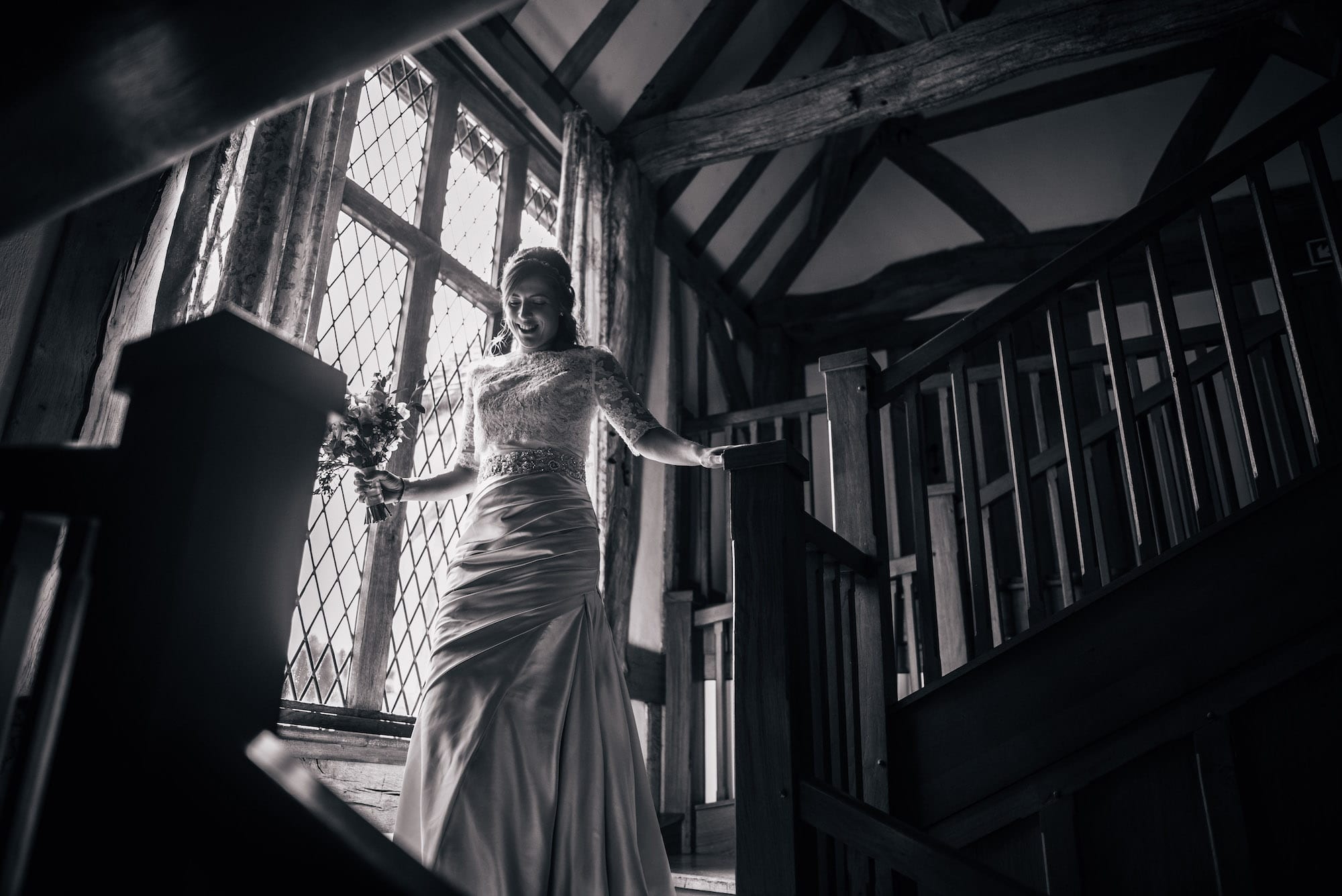 Cain Manor bridal staircase wedding dress reveal