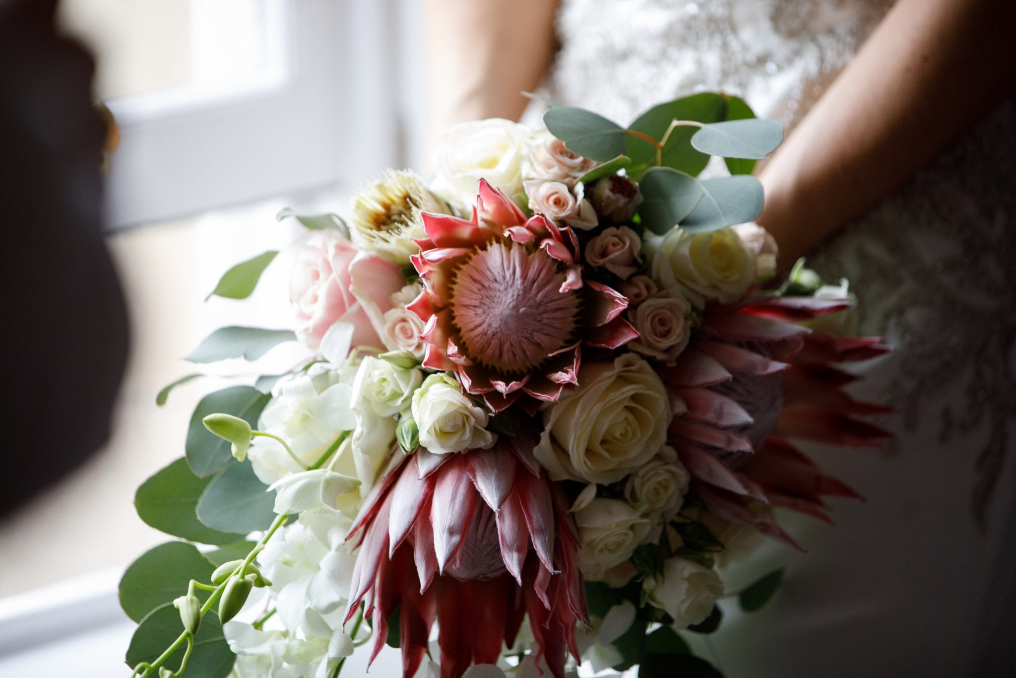 bridal bouquet king proteas flowers autumnal