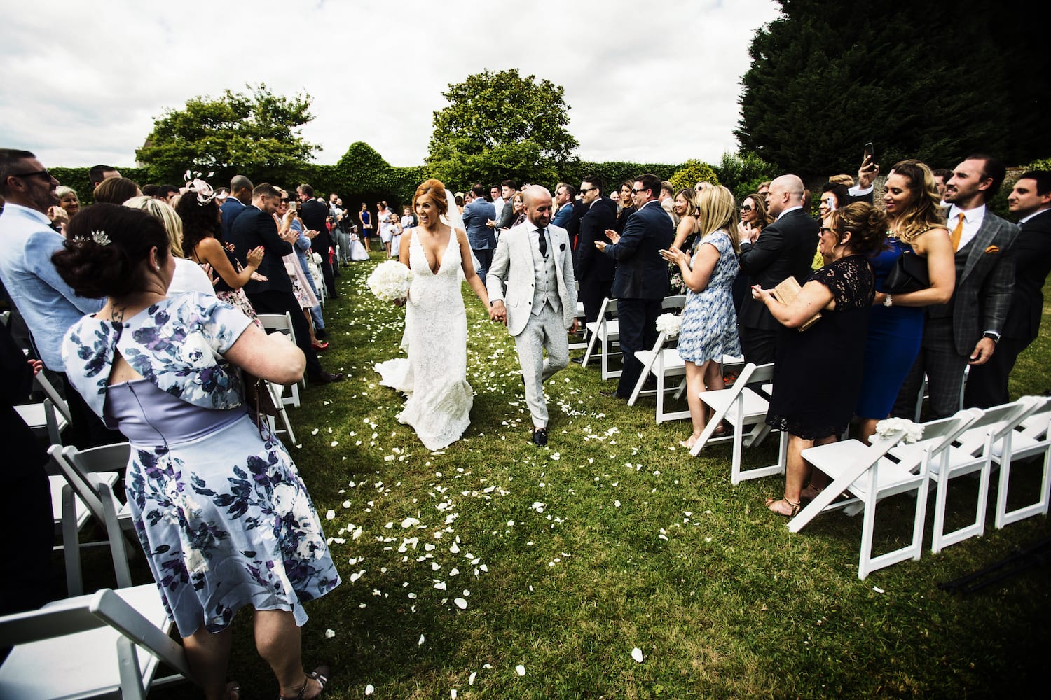 Notley Abbey Wedding outdoor ceremony aisle petal confetti inspiration