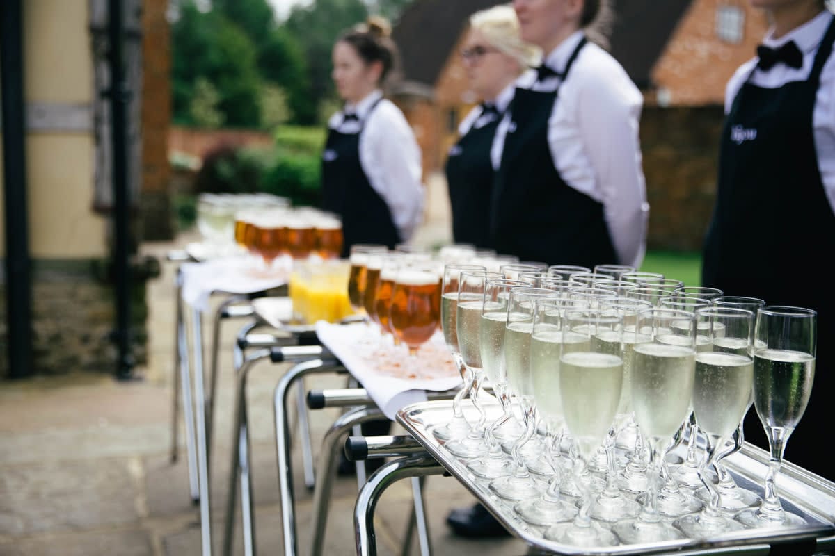 Pimms and Champagne wedding reception