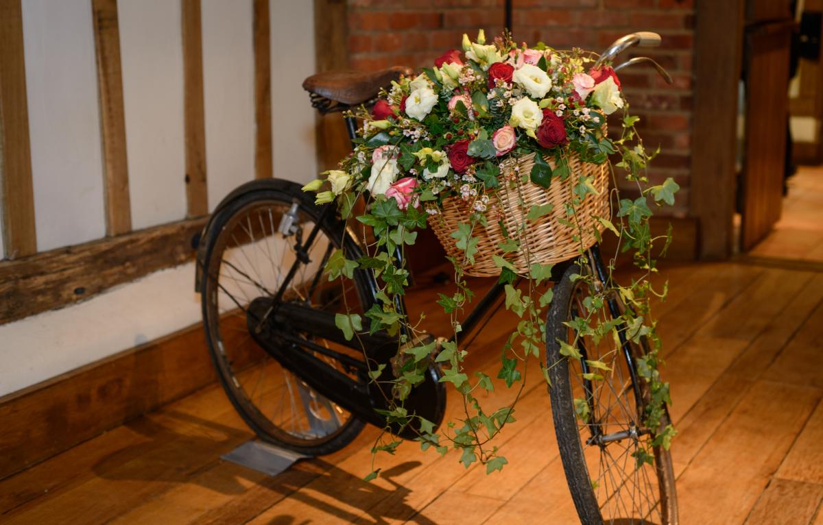 Cain Manor floral basket bike
