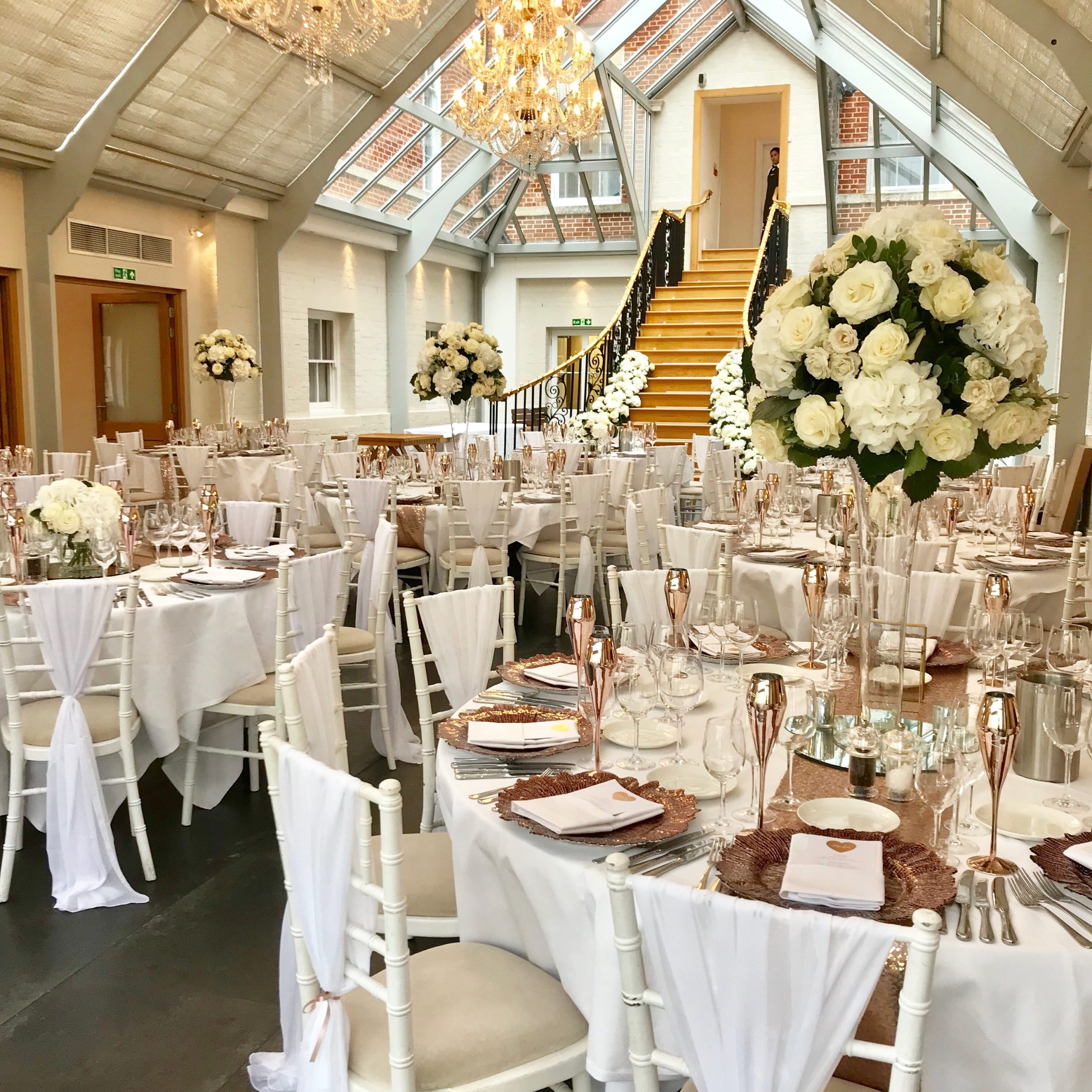 Botleys Mansion, wedding banquet in the Atrium