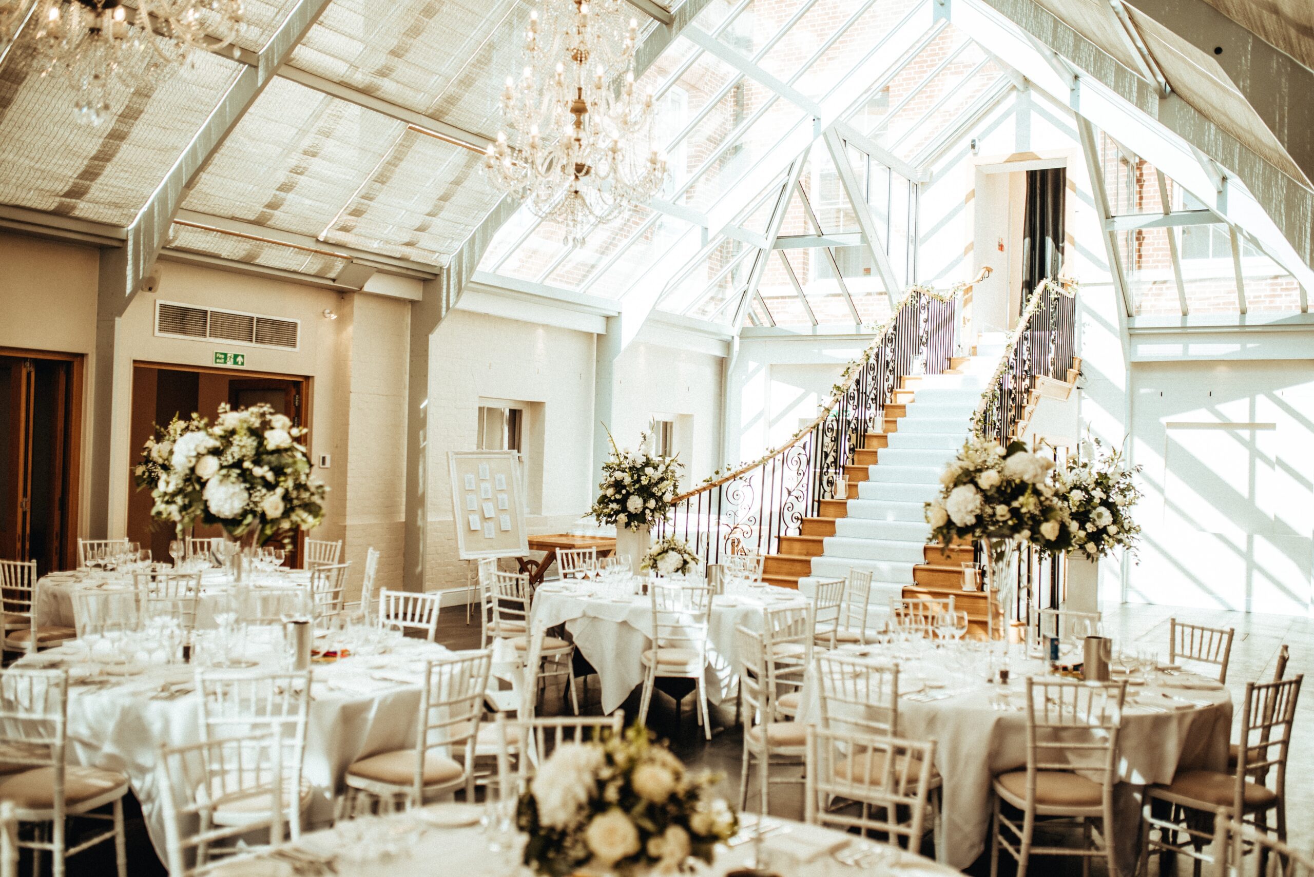 Atrium staircase at Botleys Mansion