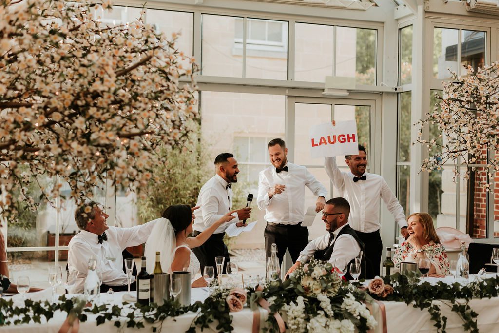 Wedding speeches at Botleys Mansion in Chertsey