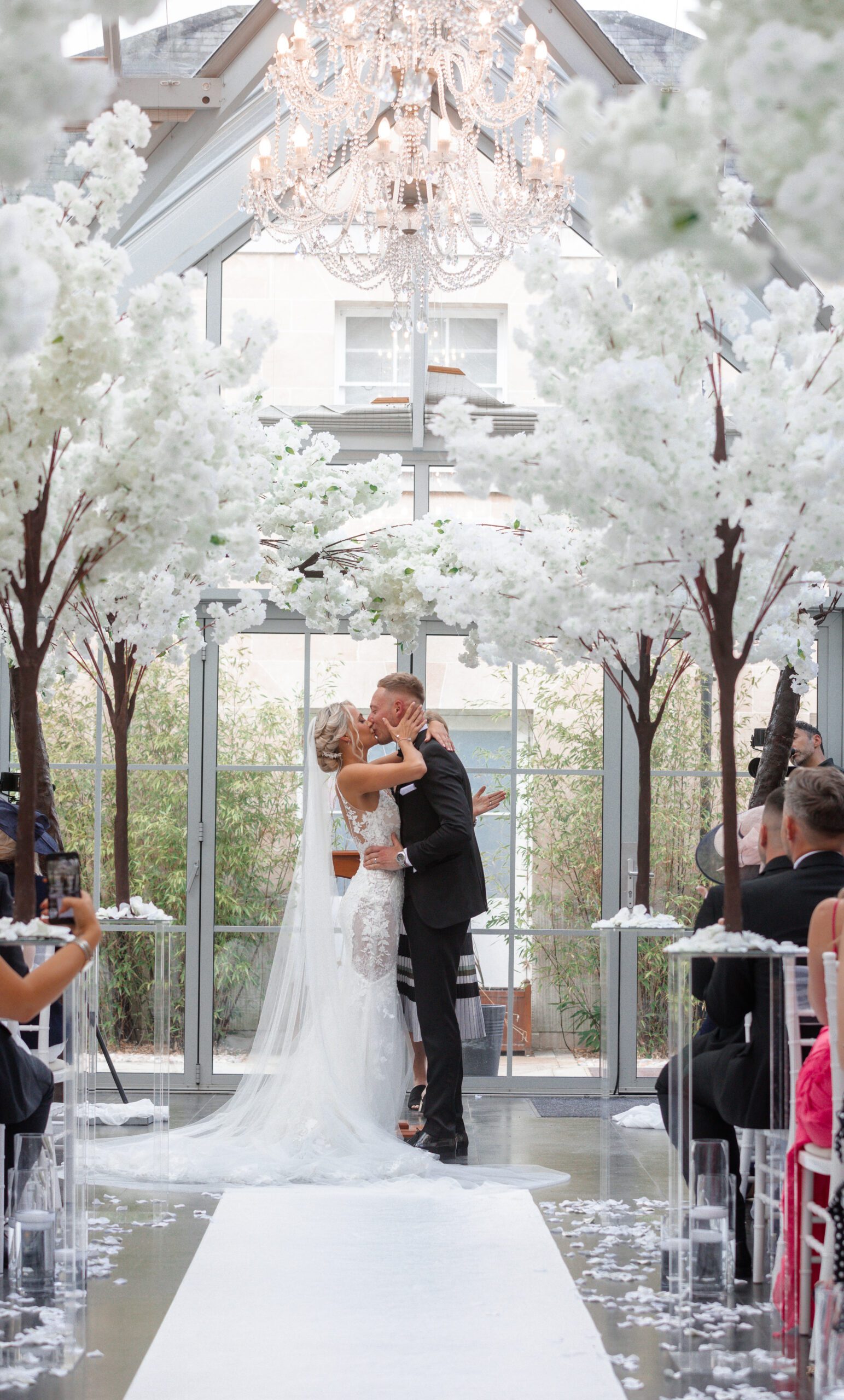 Blossom trees in the Atrium at Botleys Mansion