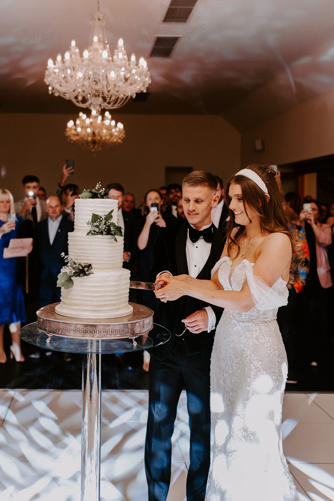 Wedding celebration at Bridgerton style wedding venue