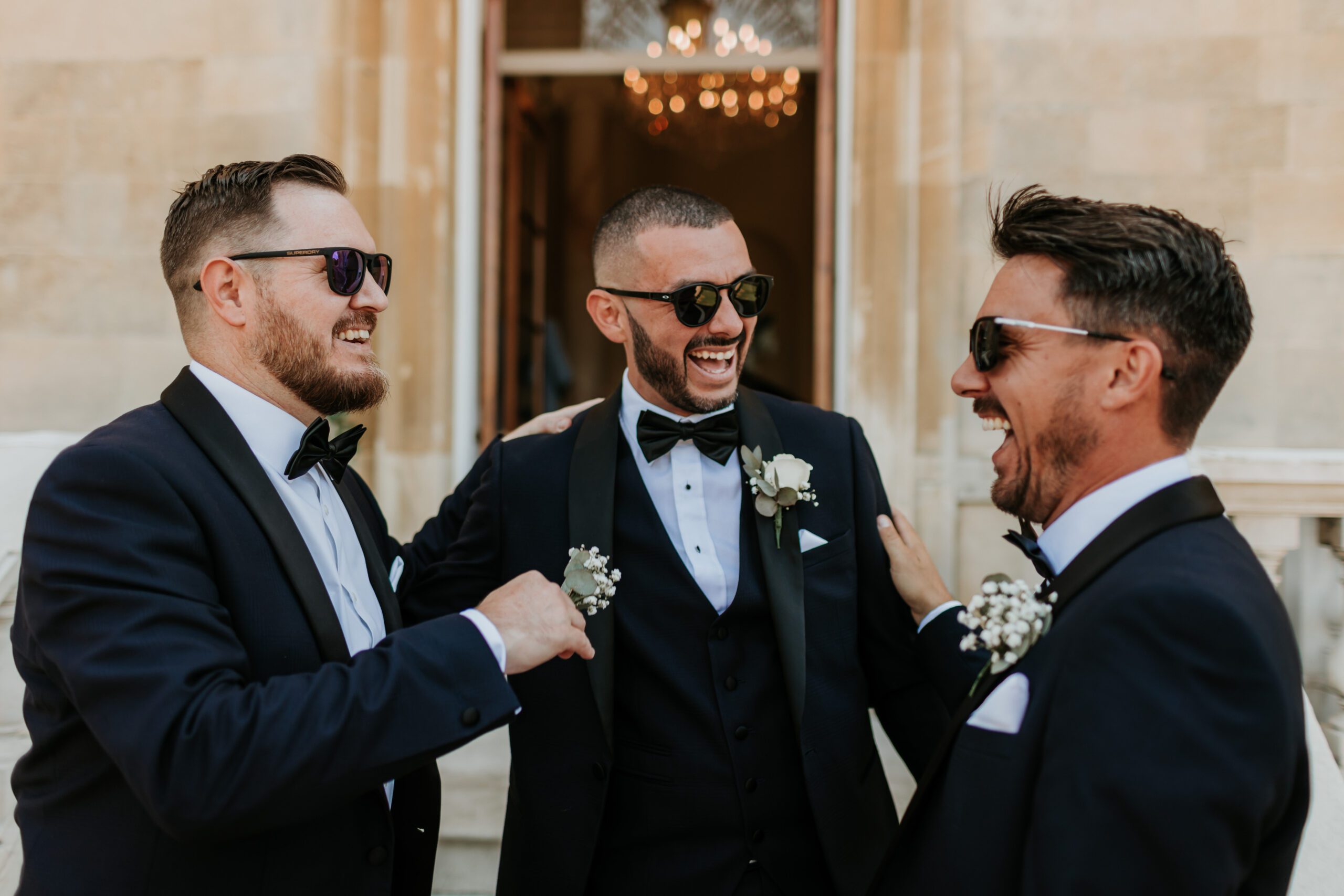 Black tie wedding reception near London