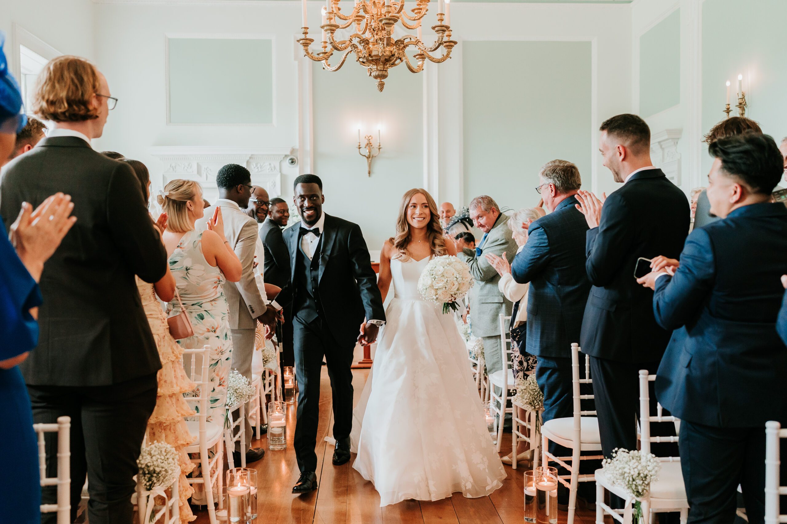 Green Room wedding ceremony at stately home near Guildford