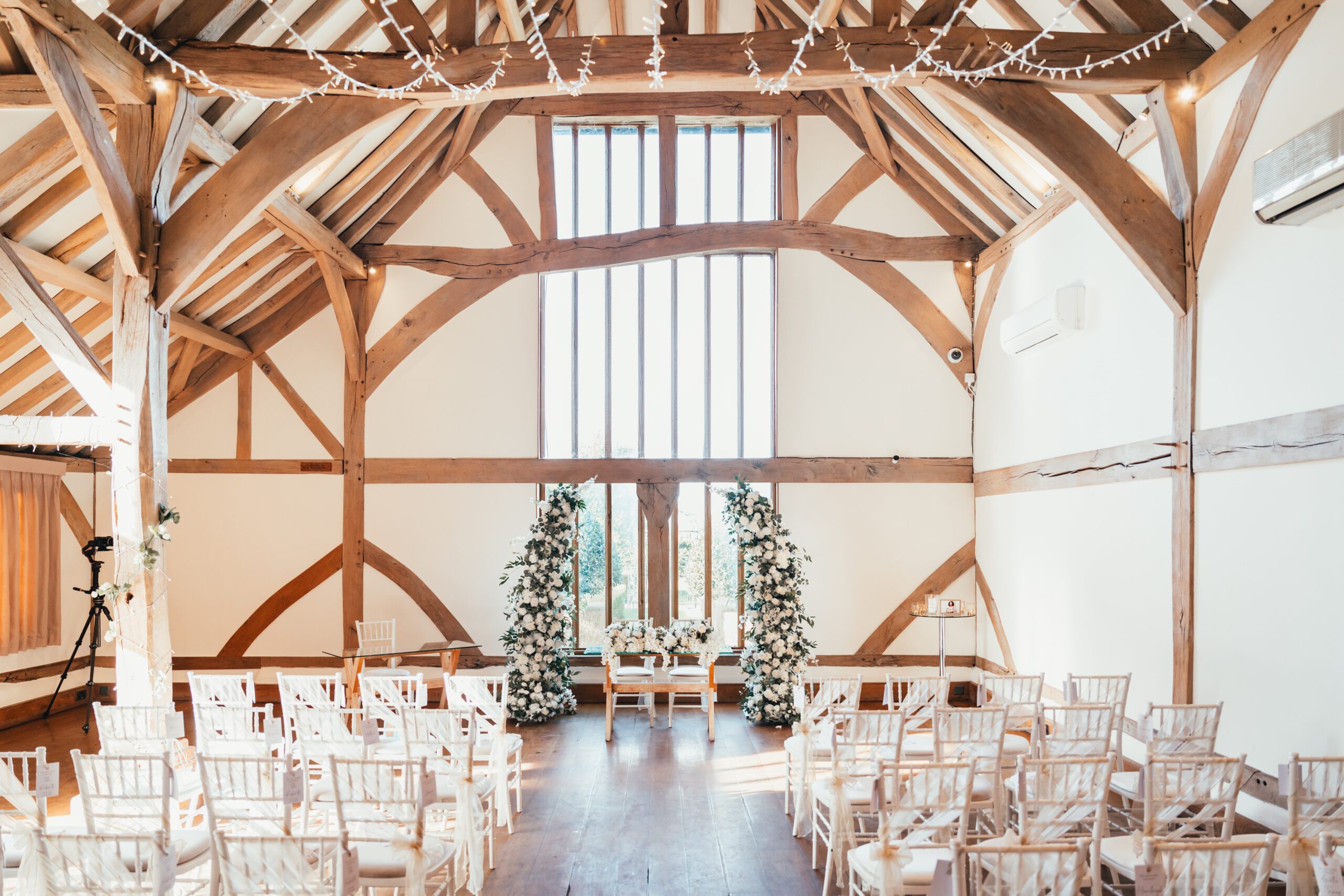 Barn wedding ceremony at Cain Manor in Hampshire