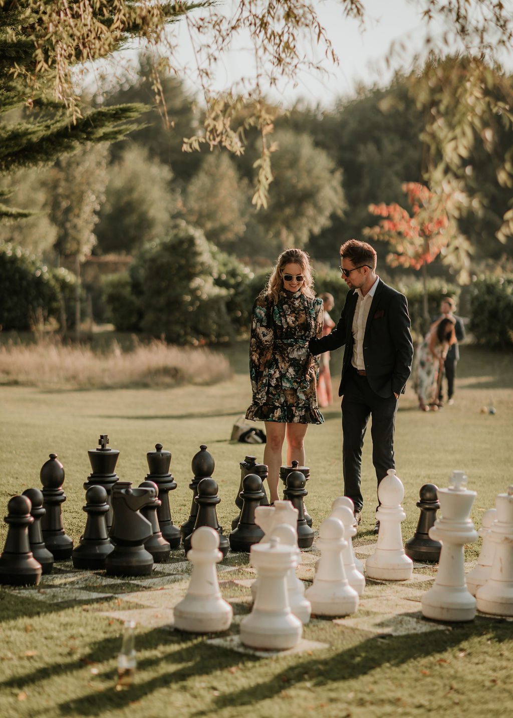 Garden games at summer wedding in Hampshire