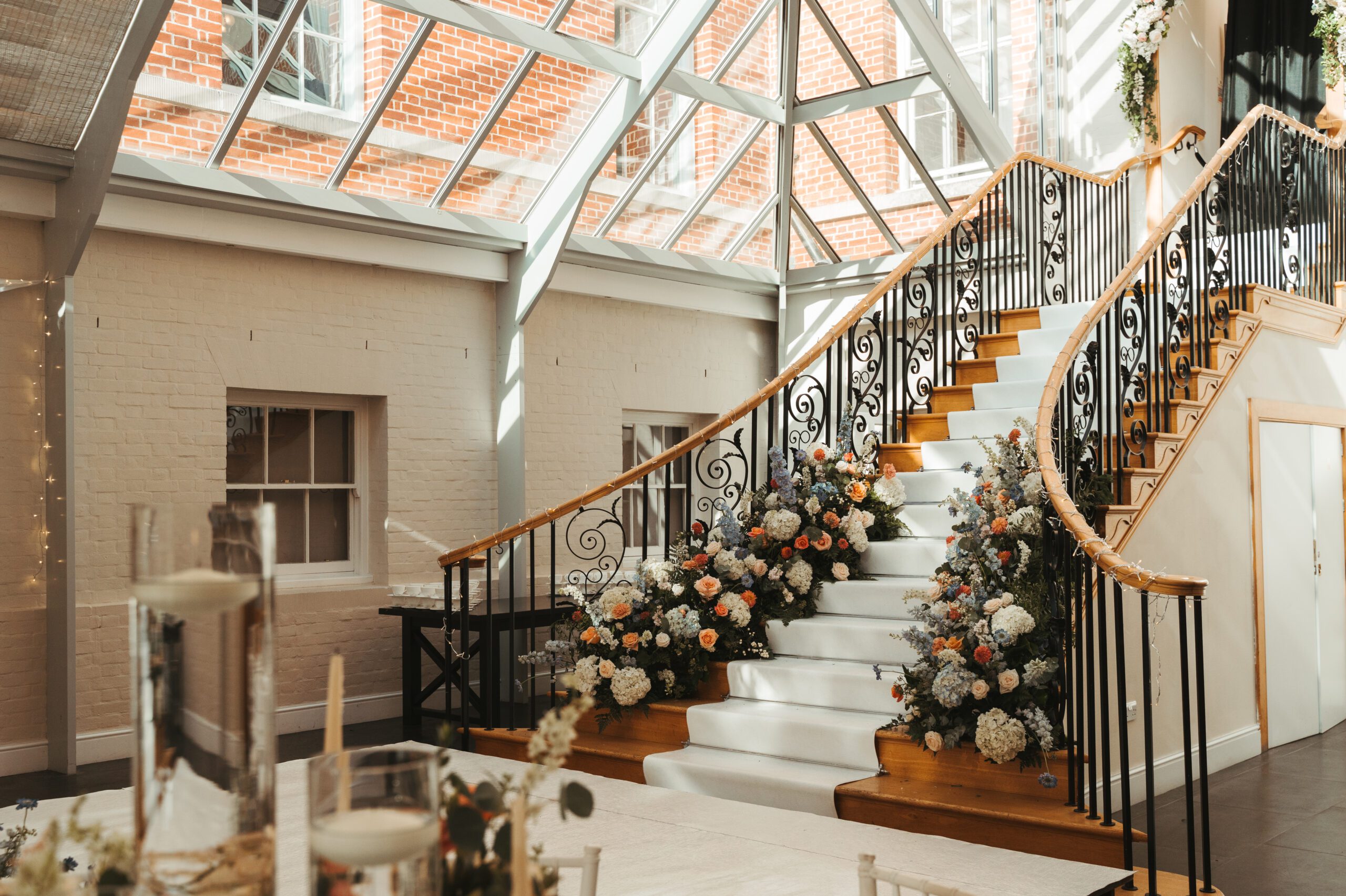Grand entrance wedding venue Botleys Mansion near Hampshire