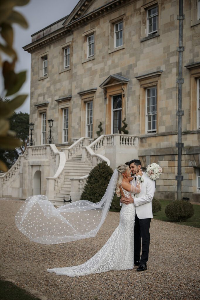 Couple getting married at Botleys Mansion