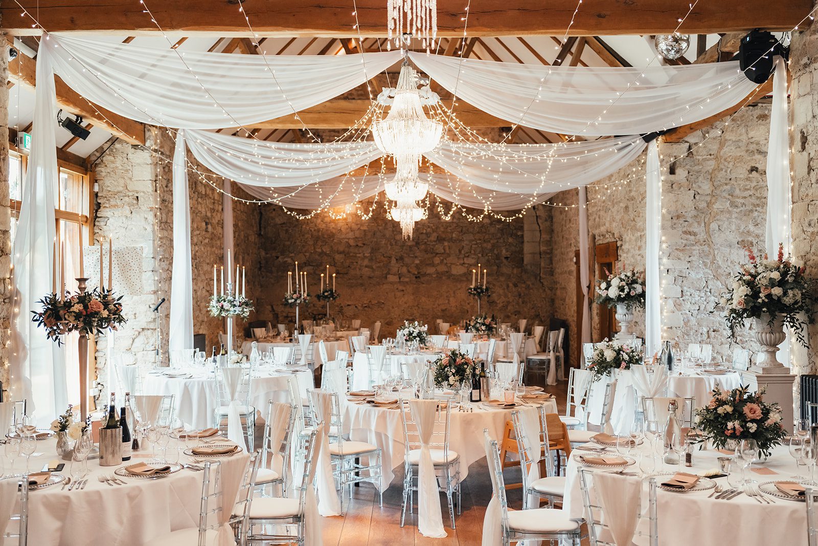 Wedding banquet at Notley Abbey near Oxfordshire