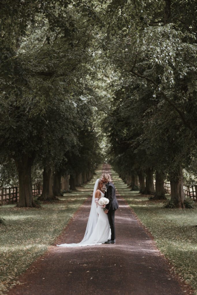 Iconic driveway at Notley Abbey near Oxfordshire